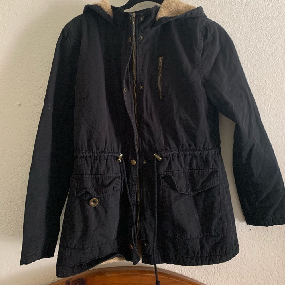 faux fur lined jacket